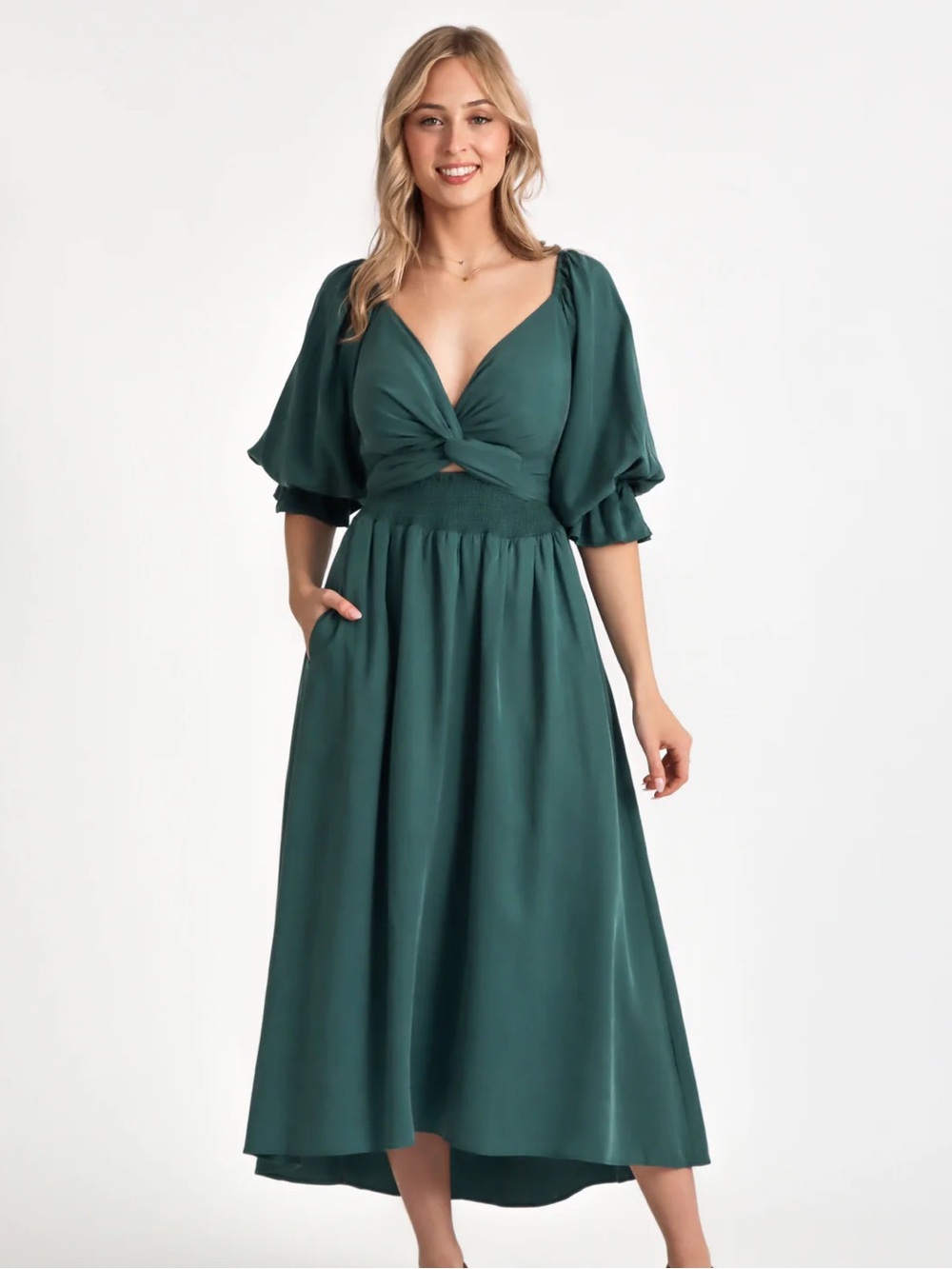 NWT Aulieude Charlotte Emerald Green Wrap Dress Size XL